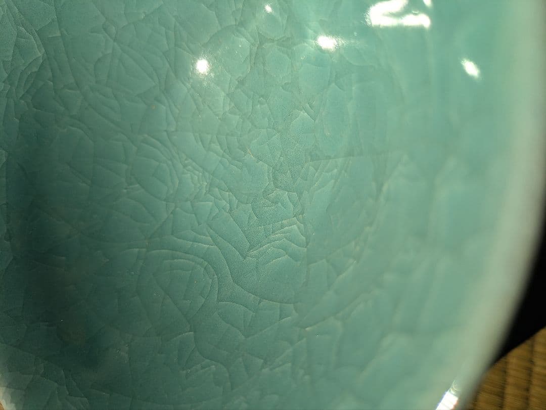 小笠原長春 青瓷茶碗 茶道具 共箱 美品 特選品