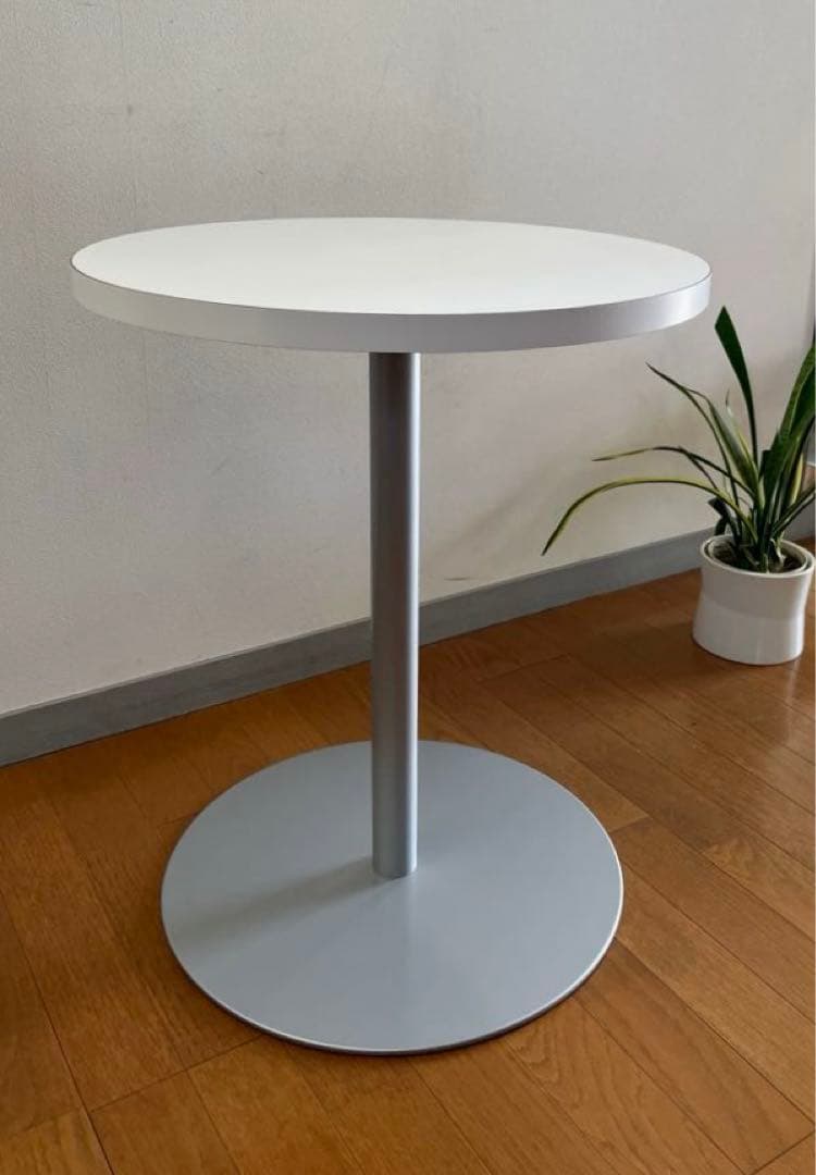 シンプルモダン　ラウンドサイドテーブル　φ500 白　ミッドセンチュリー