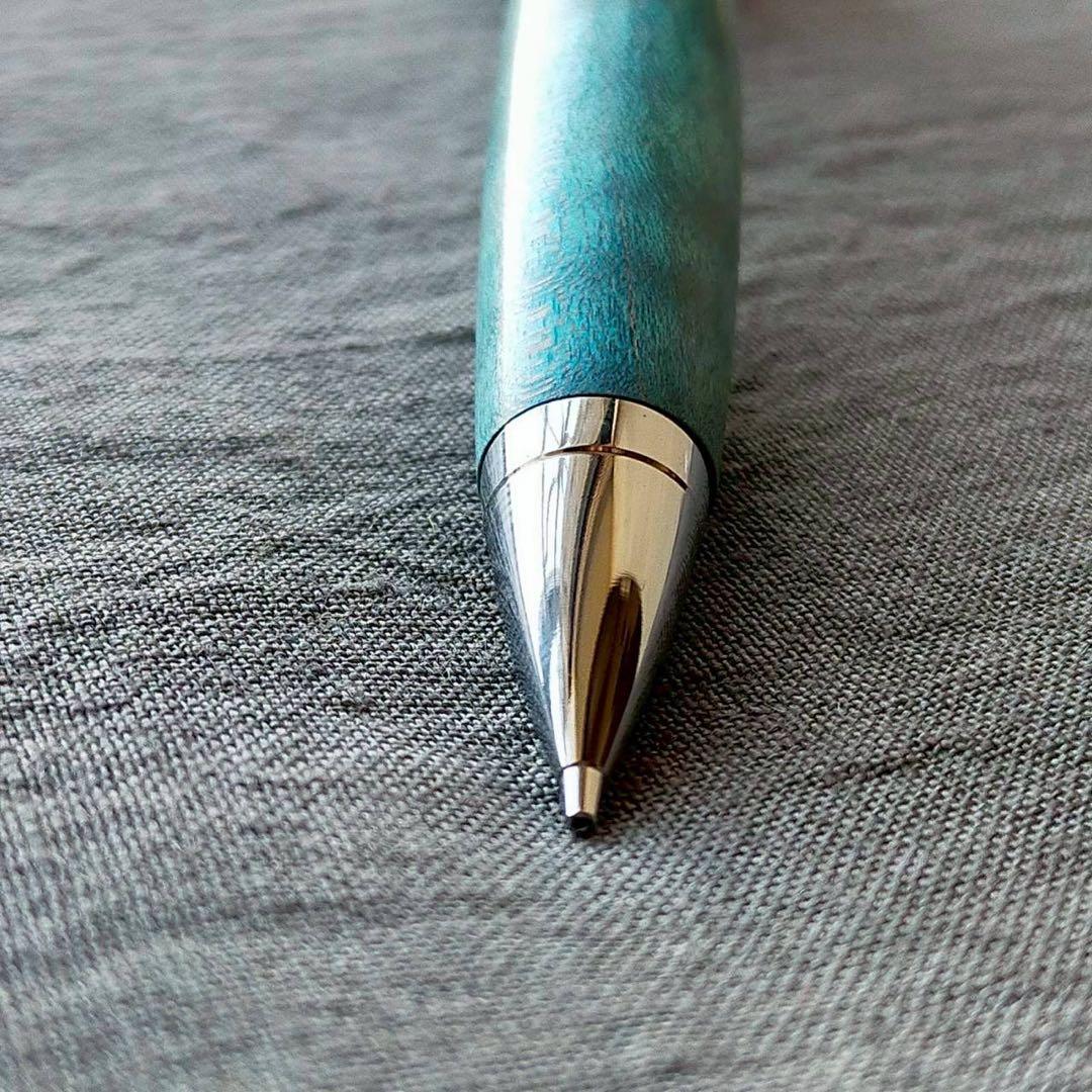 【翠】　スタビライズドウッド　ハンドメイド　木軸シャープペン　0.5mm