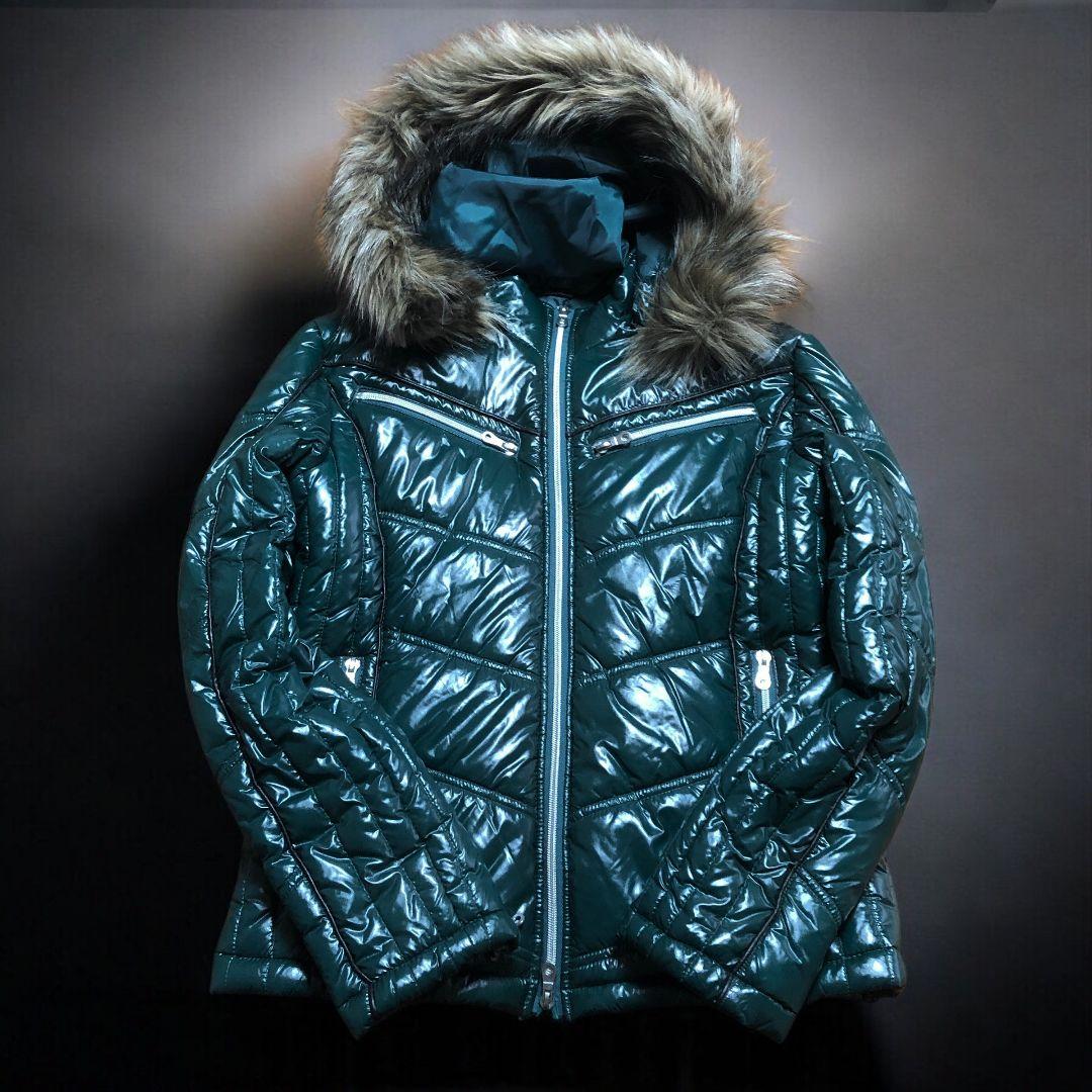 00s y2k 平成 ファージャケット ギャル男 お兄系 光沢 タイト 短丈