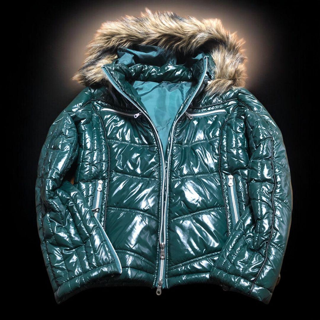 00s y2k 平成 ファージャケット ギャル男 お兄系 光沢 タイト 短丈