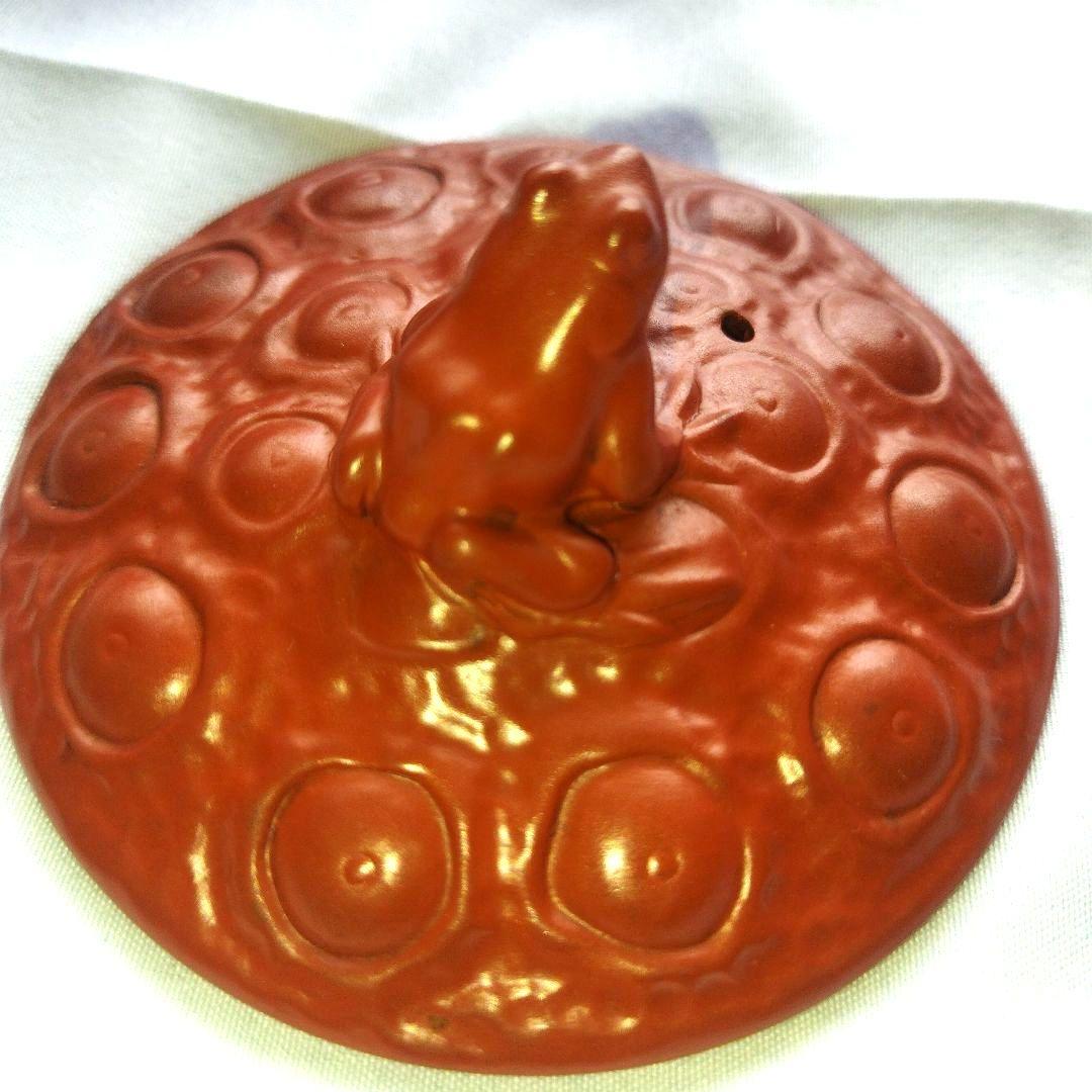 煎茶道 常滑焼(とこなめやき) 蓮に蛙 急須 茶道具