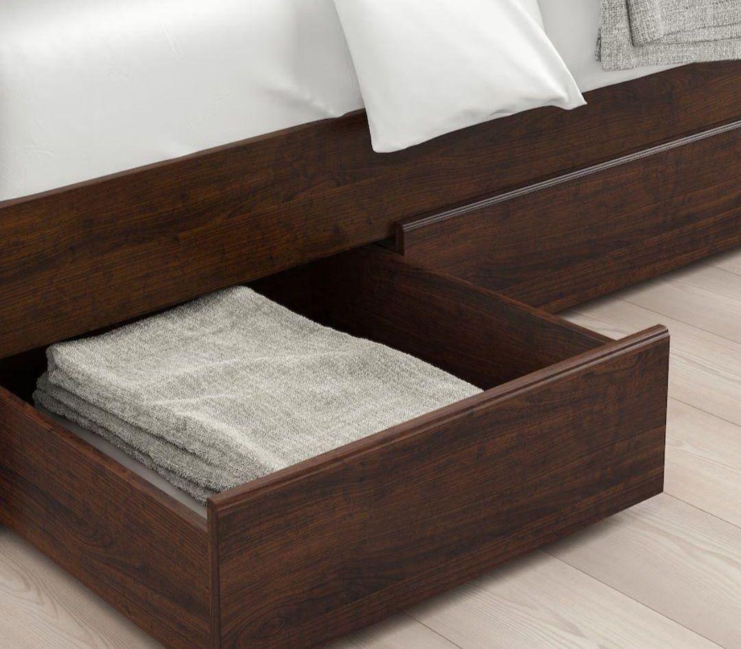 ⭐ IKEA シングルベッドフレーム マットレス付き 収納ボックス2個付き 美品