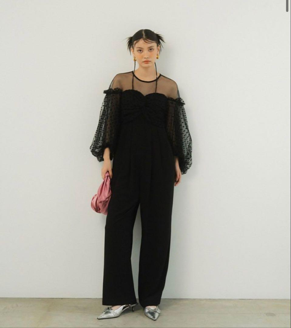 【美品】ANDRESD/アンドレスドオールインワン　パンツドレス　ブラック　Ｍ