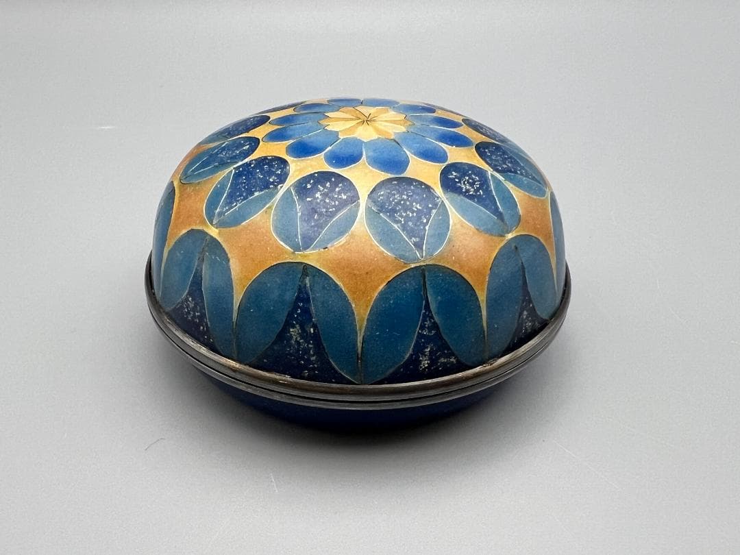 有線七宝蓋物　北原上子作　在銘　香合　重量約174.5g