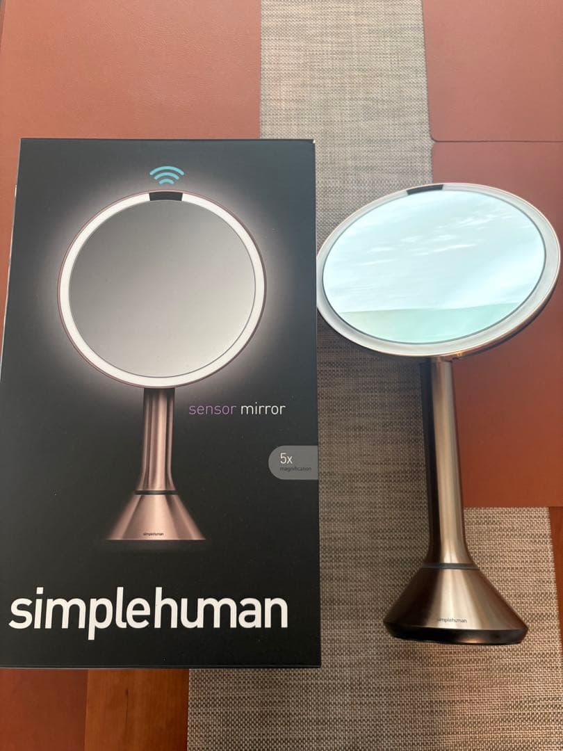 simplehuman センサー ミラー 5倍拡大　ローズゴールド