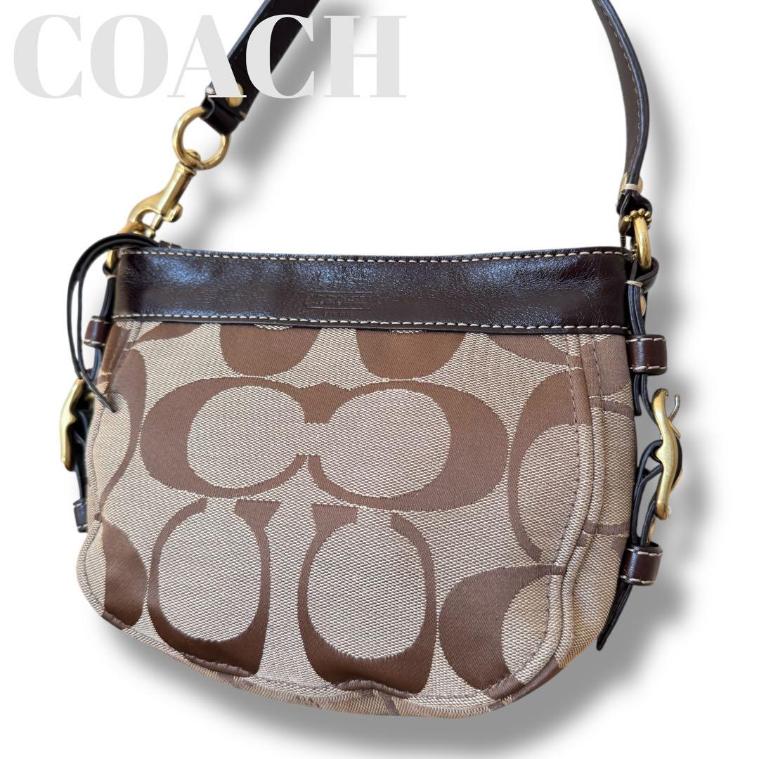 COACH コーチ シグネチャー ワンショルダーバッグ 黒 ブラック