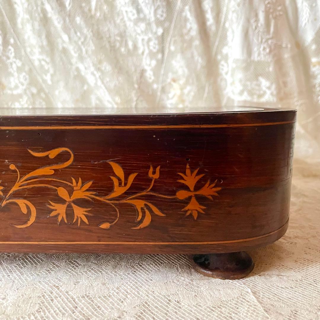 【特大】象嵌細工木製ディスプレイ台　台座　フランスアンティーク　グローブドマリエ