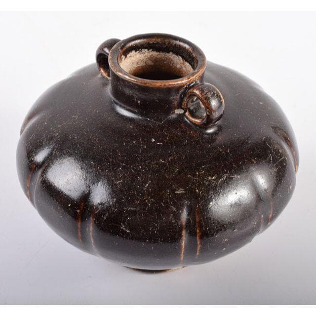 双耳小瓶　黒田陶