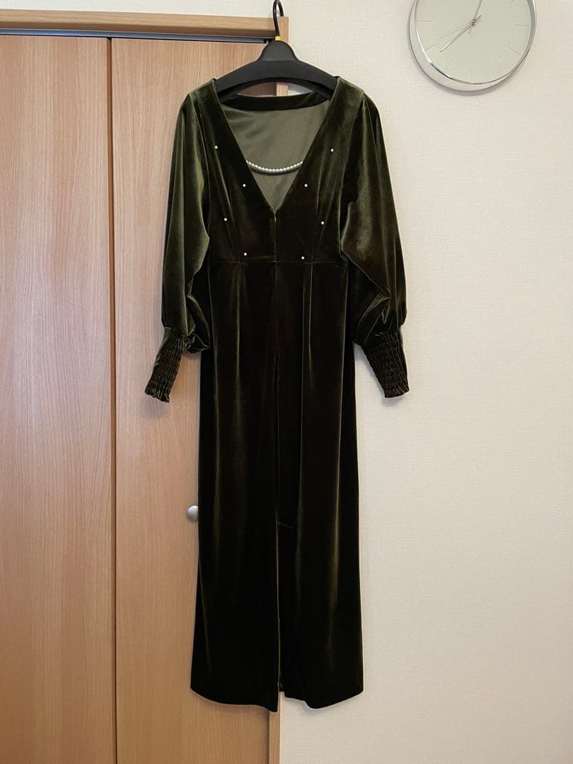 スーツ・フォーマル・ドレス (AMERI) BACK OPEN PEARL VELOUR DRESS