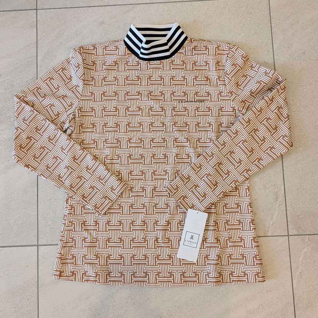 【新品】ランバン スポール モノグラム柄 モックネック 長袖シャツ（サイズ42）