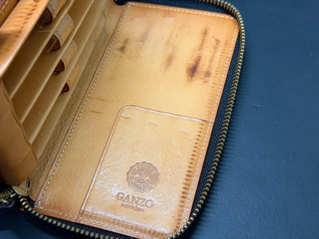 GANZO シンブライドル　4本挿しペンケース　ブラック　ブライドルレザー