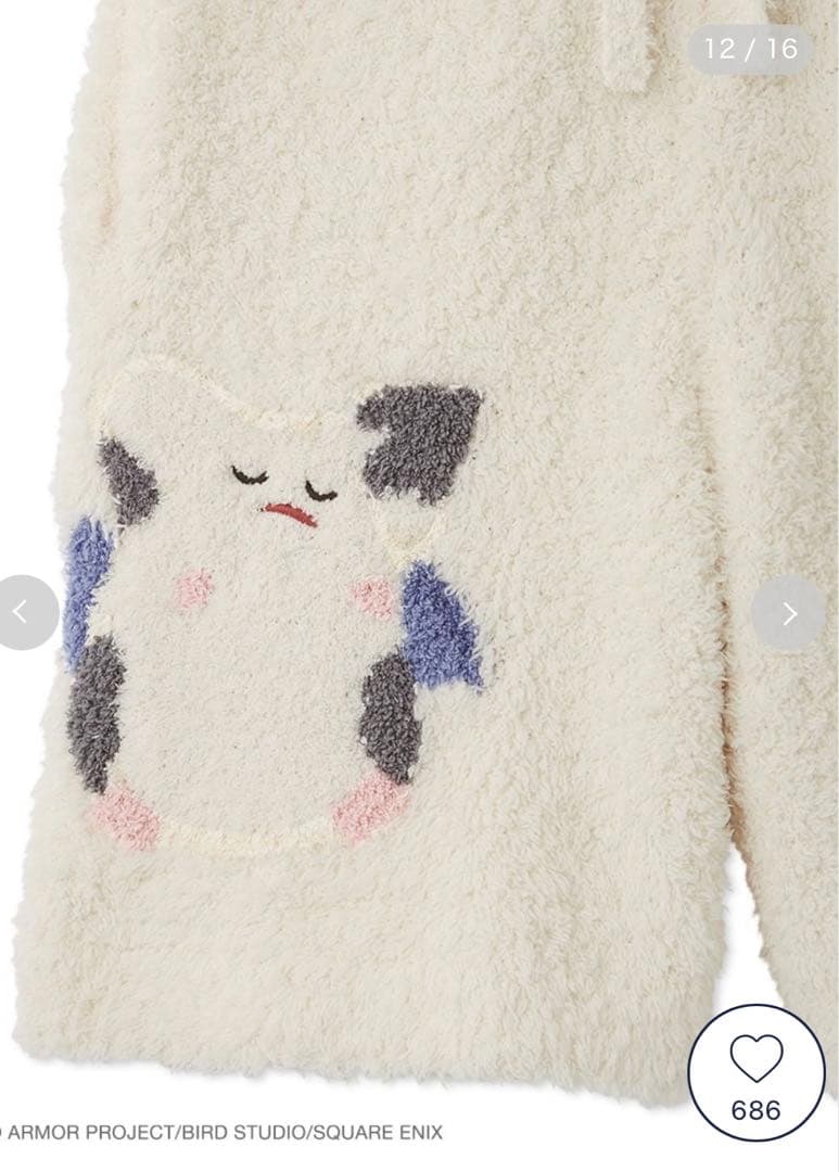 ジェラートピケ ドラゴンクエストコラボ ジェラートモーモンパーカー&ハーフパンツ