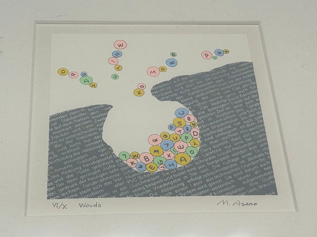 現代アート　Words M.Asano VI/X 額付き