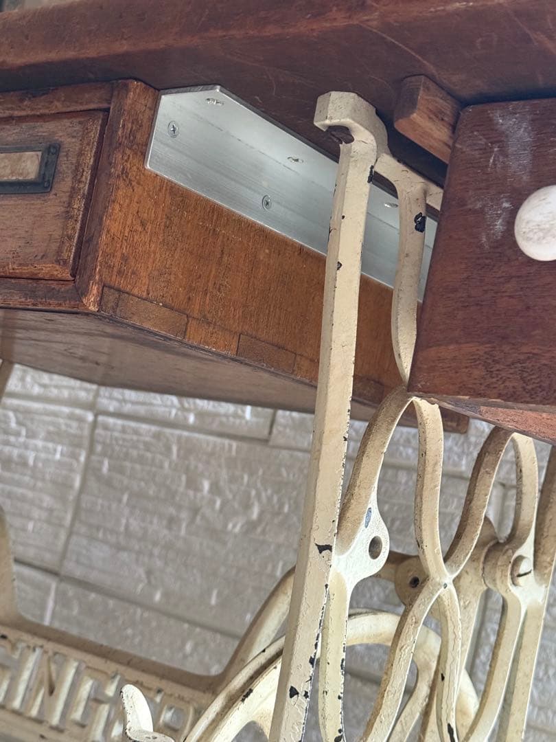 ha---co アンティーク シンガー ミシン 網目 鉄脚 足踏みミシン