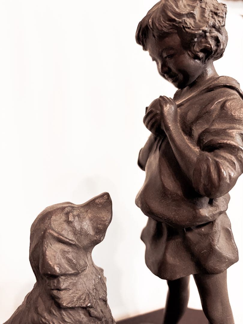 【真作・定価20万円】 大道寺 光弘 作『FRIENDS』　高級　ブロンズ像