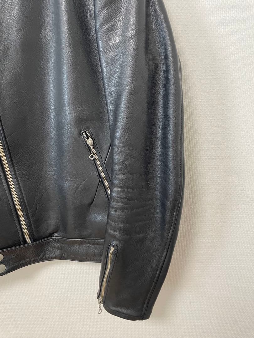 ミハラヤスヒロ　黒　レザーシングルライダースジャケット