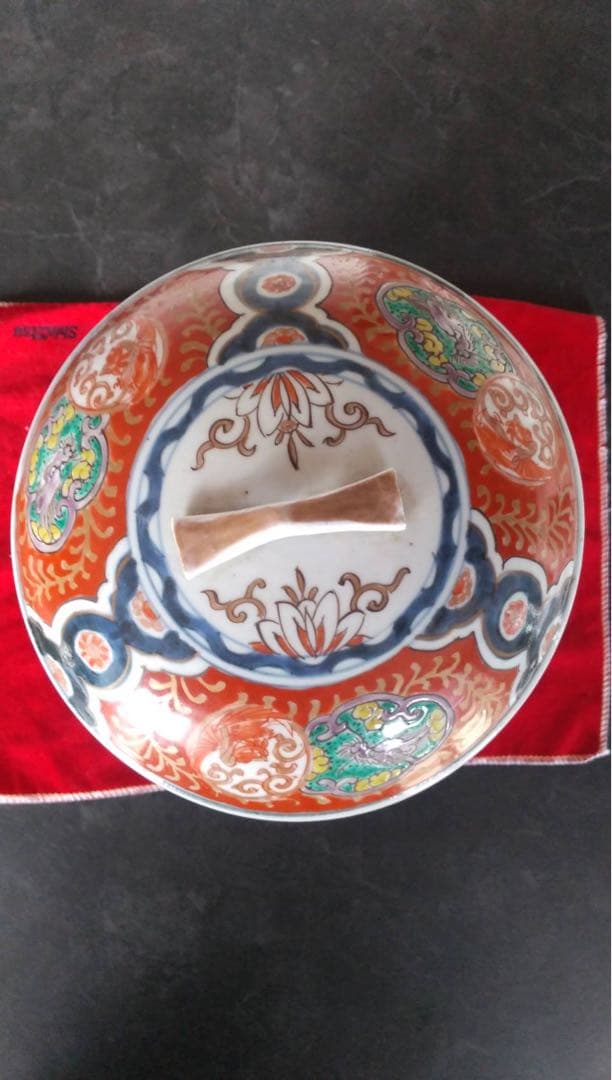 古伊万里　段重　古美術　色絵　金彩　江戸時代　龍　鳳凰　オブジェ