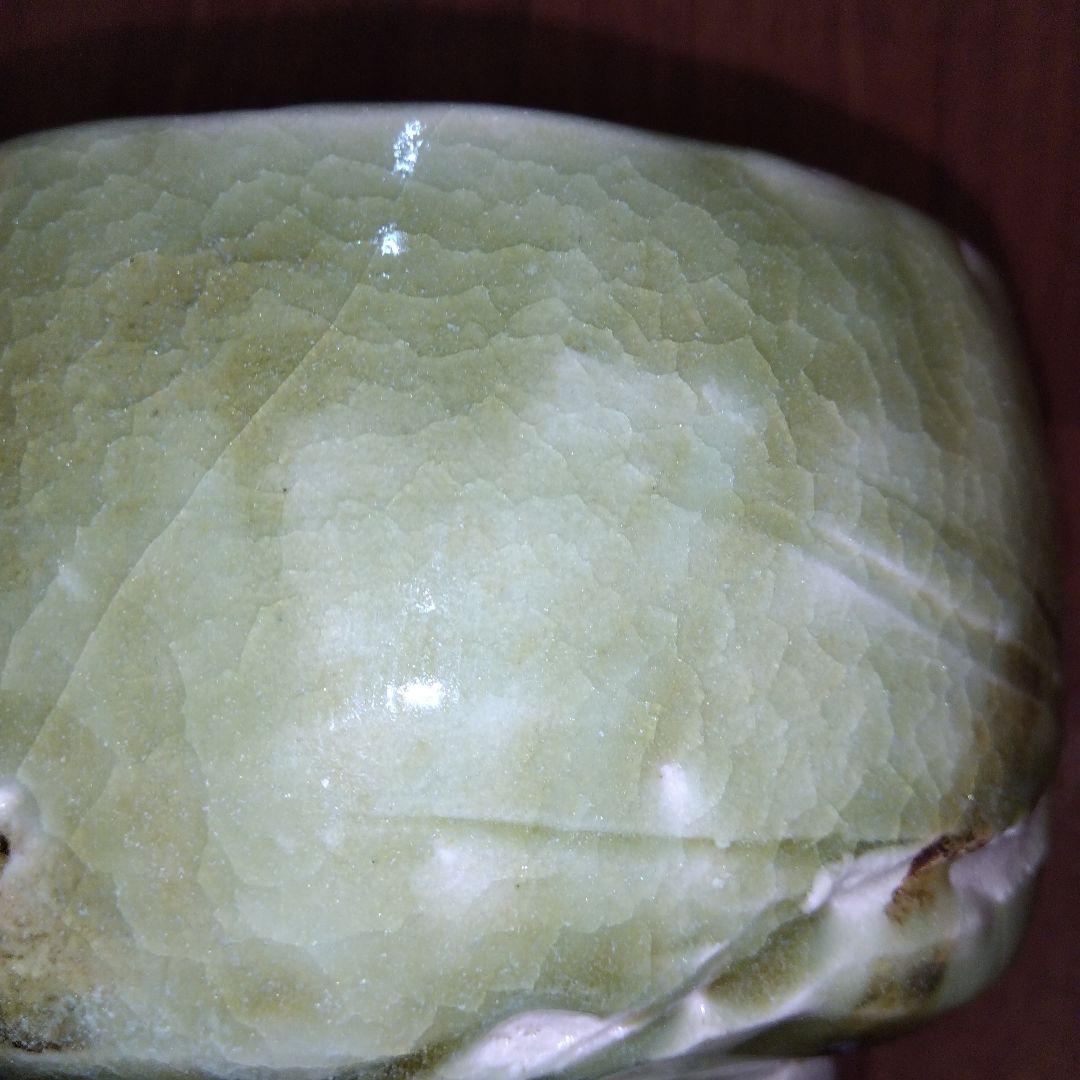 【レア 一点物】茶碗 蜻蛉 緑色 陶器製 抹茶碗 観賞用茶碗 トンボ 850g