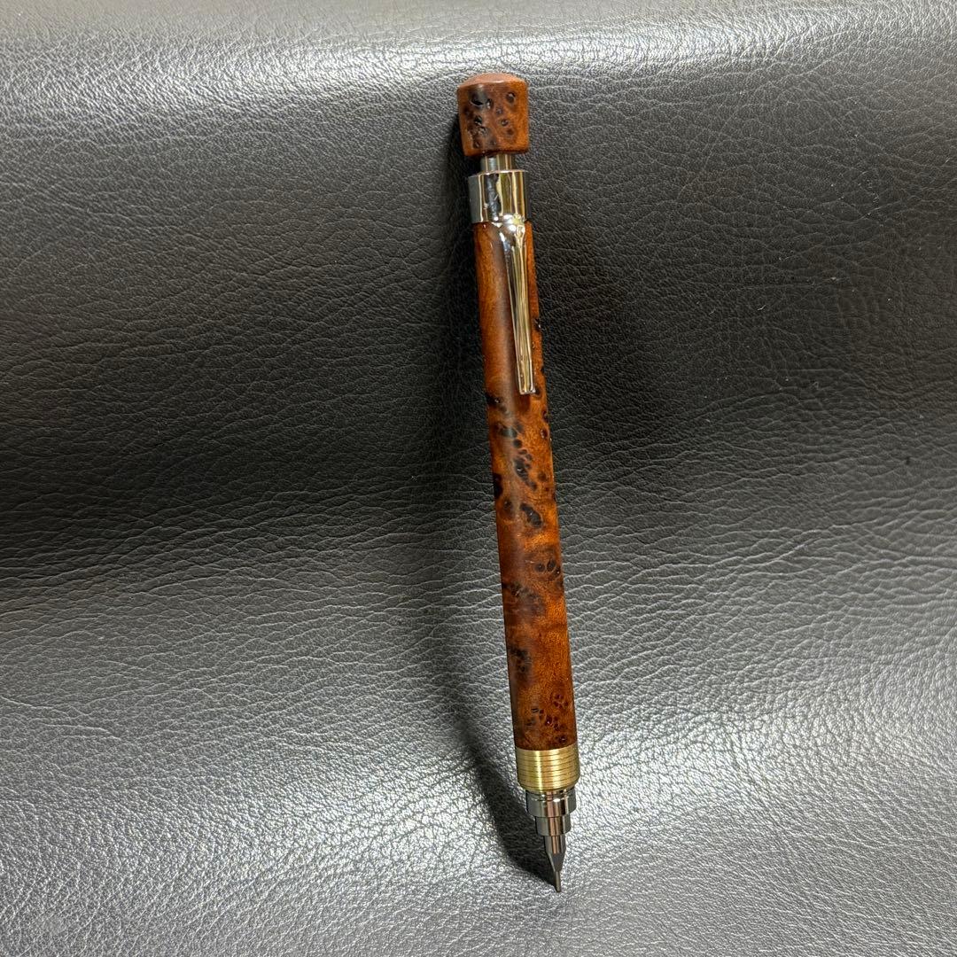 hone194台湾樟葡萄杢　瘤　最強低重心　溝付き　真鍮　瘤の欠け多い