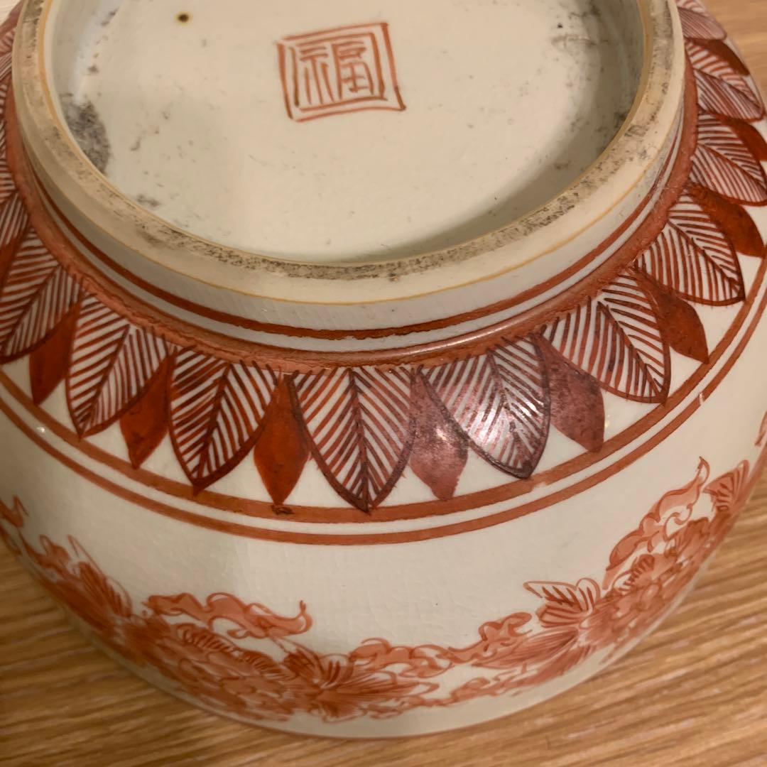 アンティーク　鉢 角福　鳳凰絵付け繊細 39