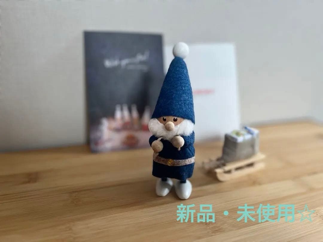 新品 Nordika ノルディカニッセ ☆ ブルー サンタ 小人 そり付き 青