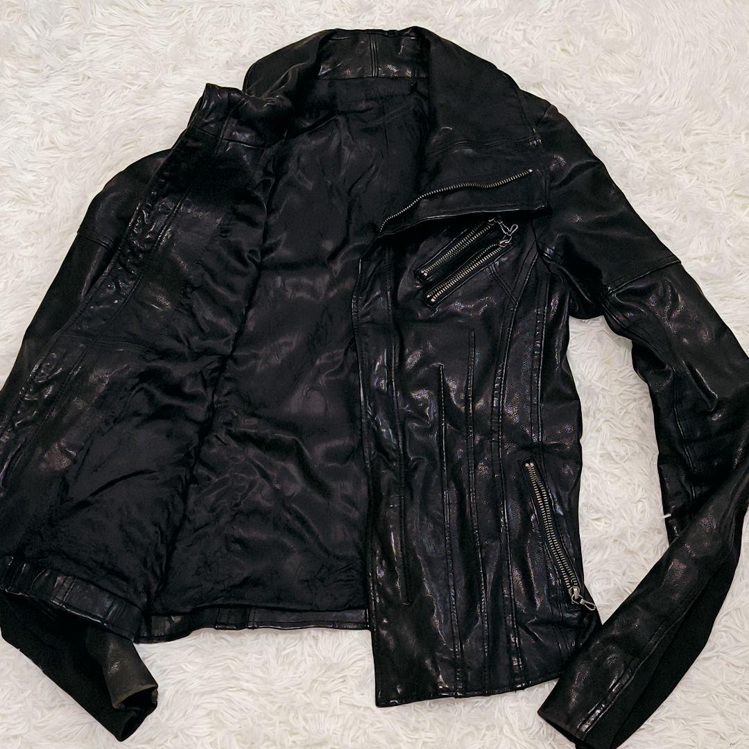 FUGA シングルライダースジャケット レザージャケット ゴートスキン 山羊革