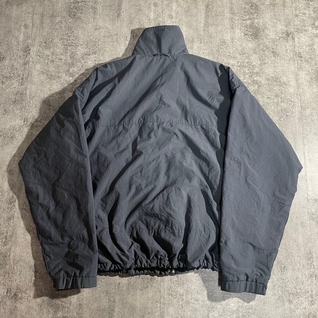 90'sColumbia古着ウォームアップジャケット短丈灰色/黒刺繍ロゴLサイズ