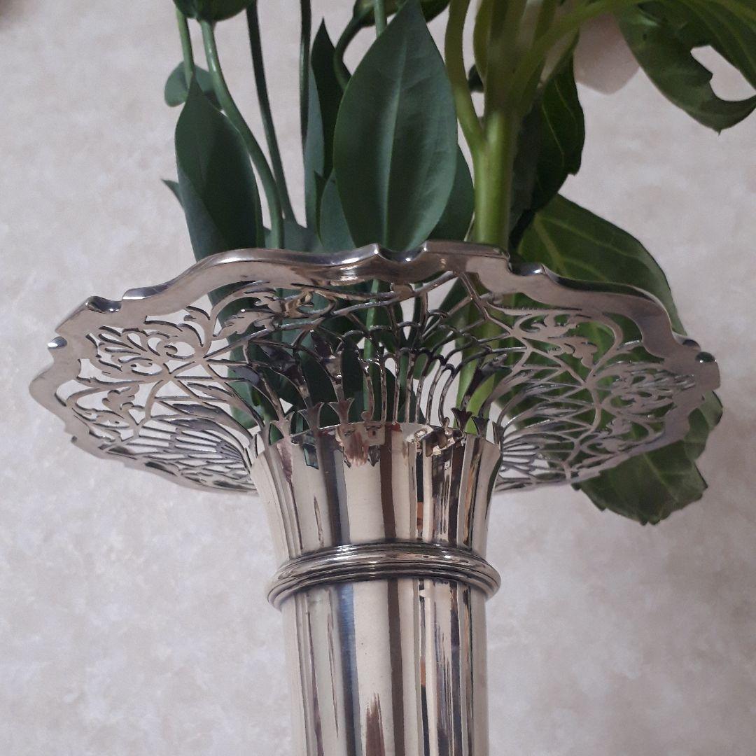 アンティーク(1909年製造)　花器(純銀)　イギリス製