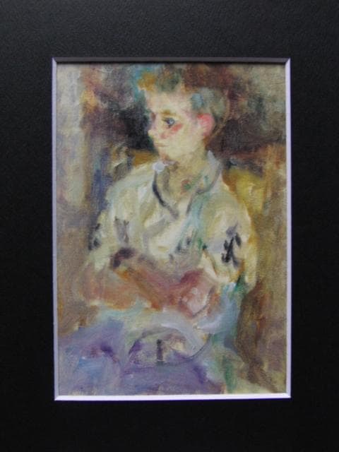 庄司栄吉、【スペインの子供】、希少な画集画、新品高級額・額装付