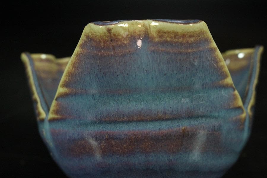 清水六兵衛作 紫翠釉 向付 共箱(K-LC683)