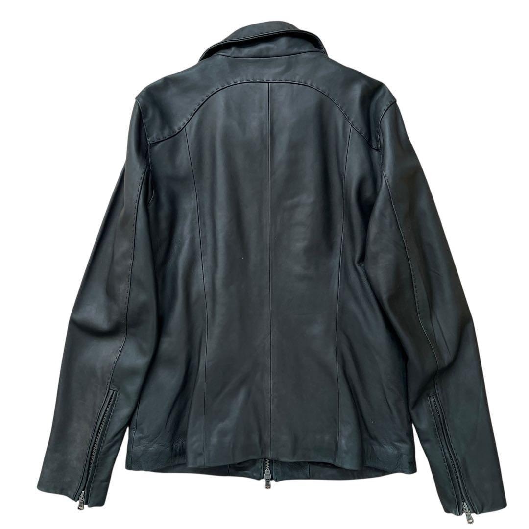 RETRO GRADE　ハイネックレザージャケット　シングルライダース　羊革　L