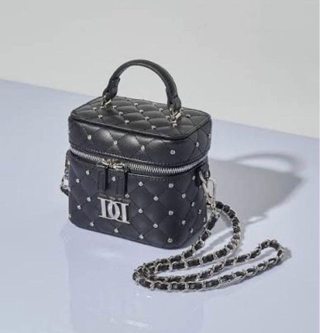 Darich キルティングビジュースクエアミニバッグ BLK