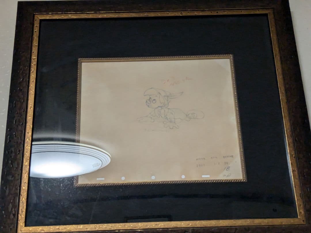 ディズニーピノキオ セル画の下書きデッサン画