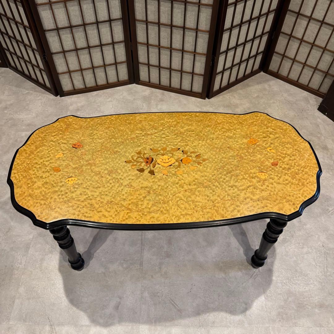 【イタリア製】ボタニカル柄 ローテーブル サイドテーブル 花柄