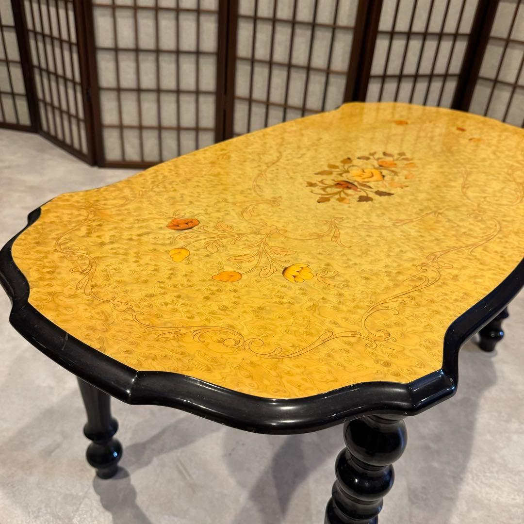 【イタリア製】ボタニカル柄 ローテーブル サイドテーブル 花柄