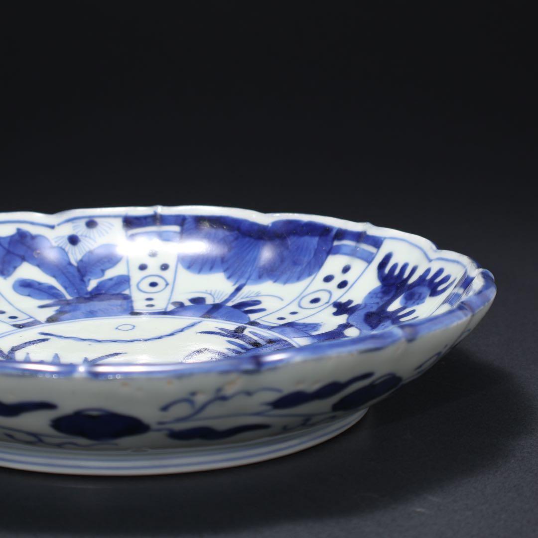 伊万里染付花鳥図七寸皿　∅21㎝　骨董　古伊万里　R0027w2B3