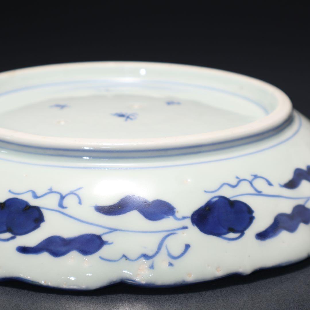 伊万里染付花鳥図七寸皿　∅21㎝　骨董　古伊万里　R0027w2B3