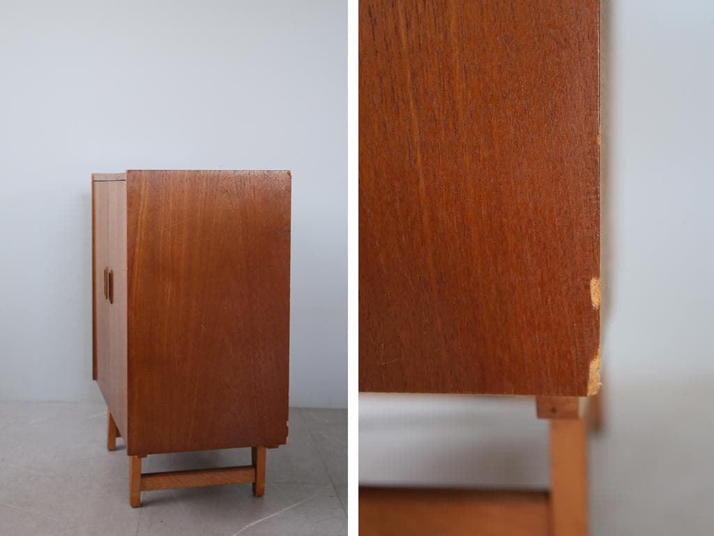 英国アンティークチークキャビネット/木製サイドボード/キッチン収納(91-160