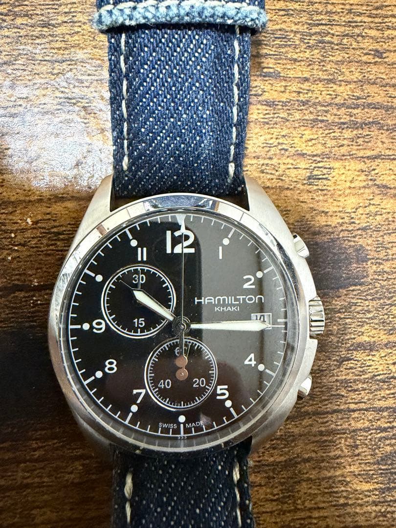 【ジャンク品】HAMILTON KHAKI クロノグラフ 腕時計