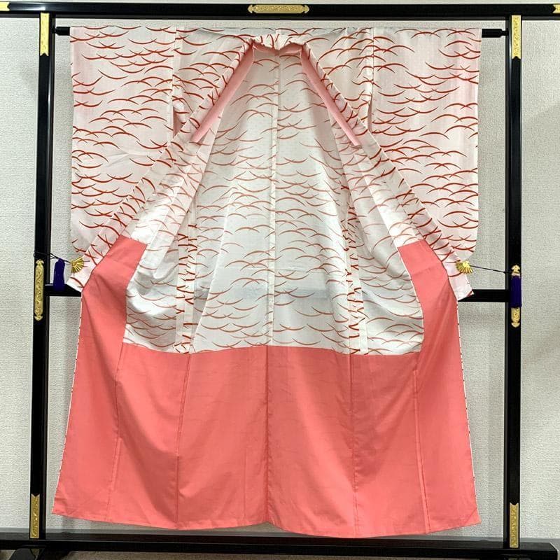 ■411ag104,着物とお小物類■七五三 七歳 女児 着物 芝草 白 ■美品u