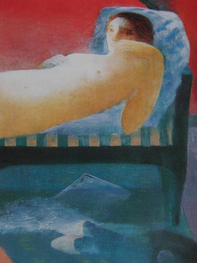 堀内貞明、【ひとり】、希少な額装用画集より、新品額装付、状態良好