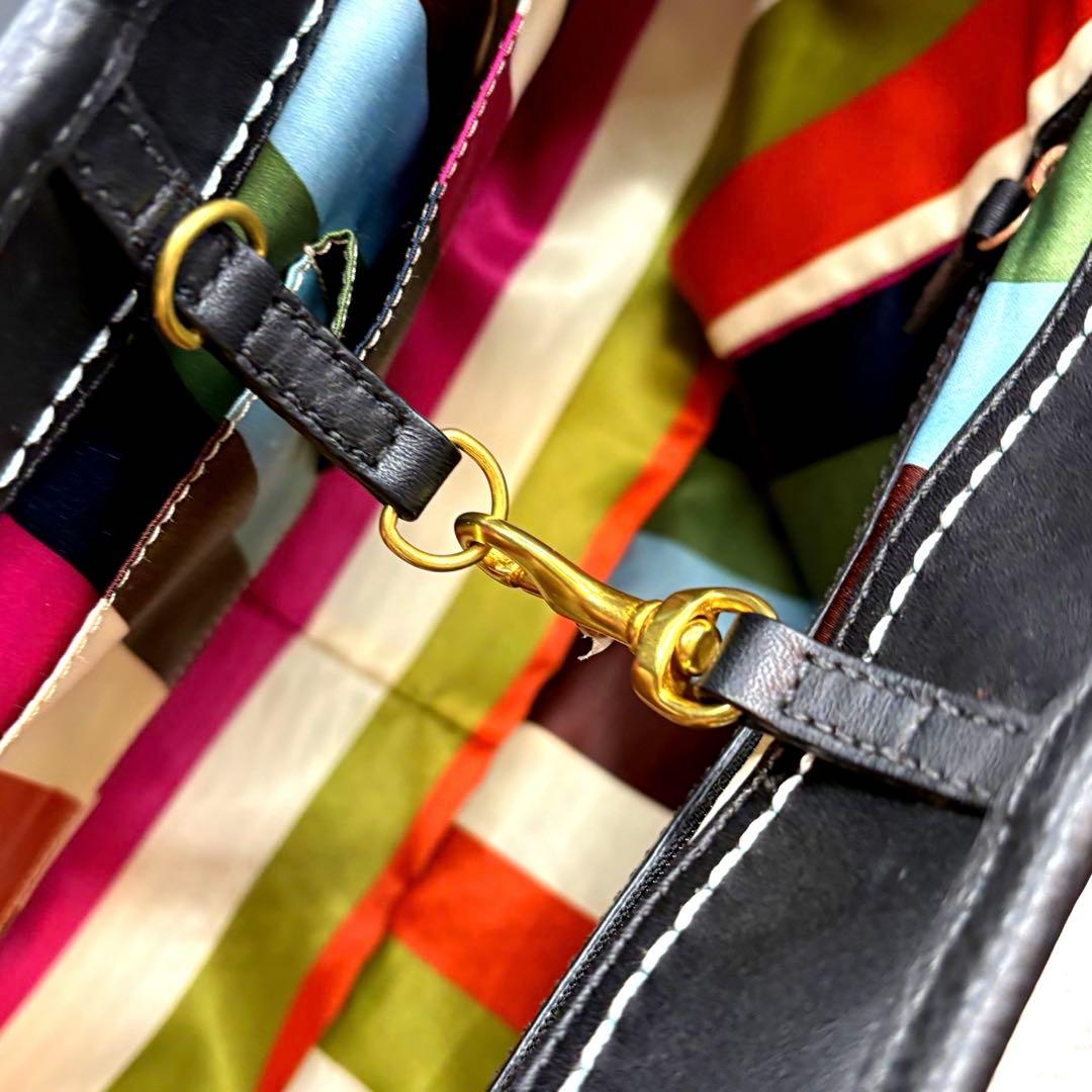 未使用級　COACH ワンショルダーバッグ シボ革 ブラック ゴールド金具