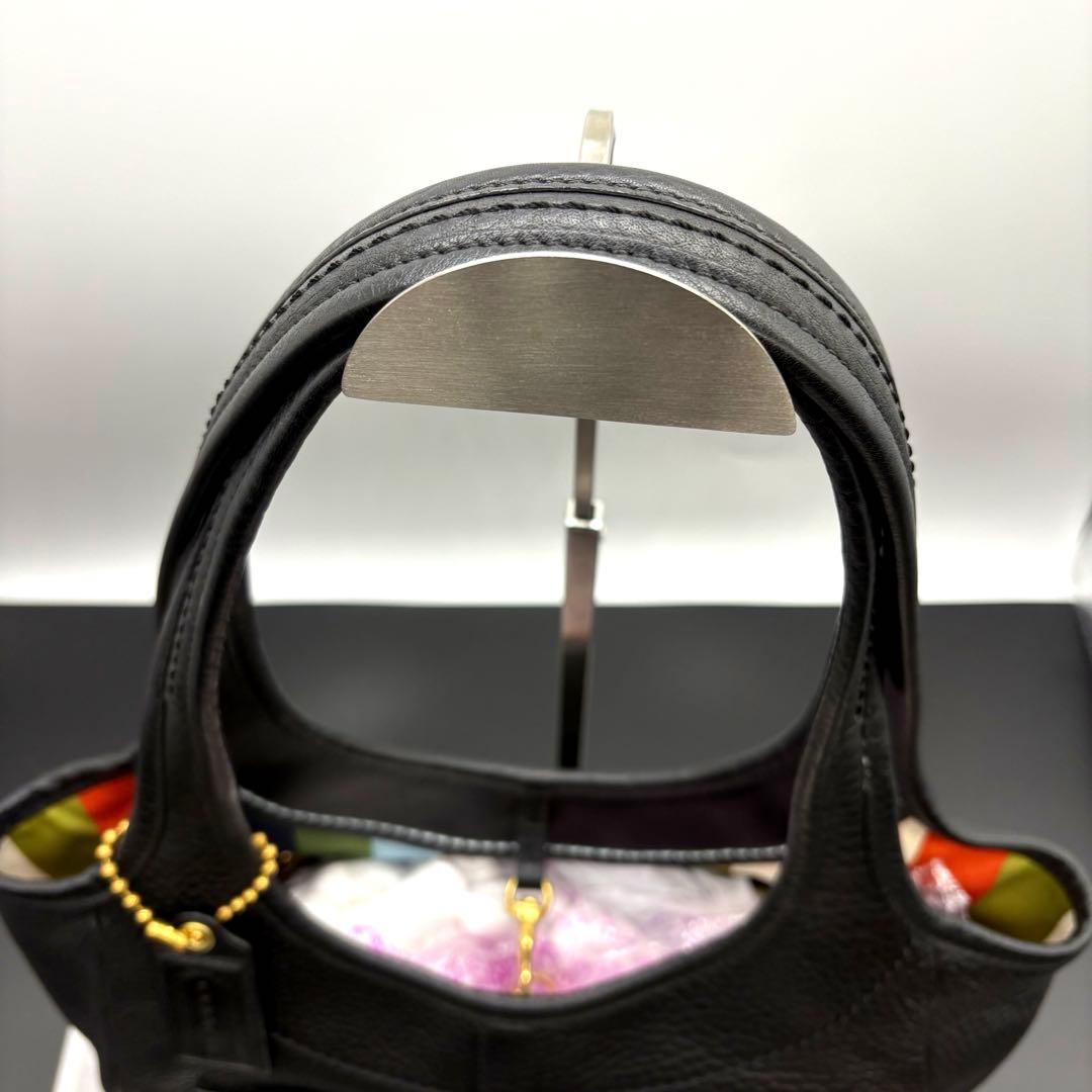 未使用級　COACH ワンショルダーバッグ シボ革 ブラック ゴールド金具