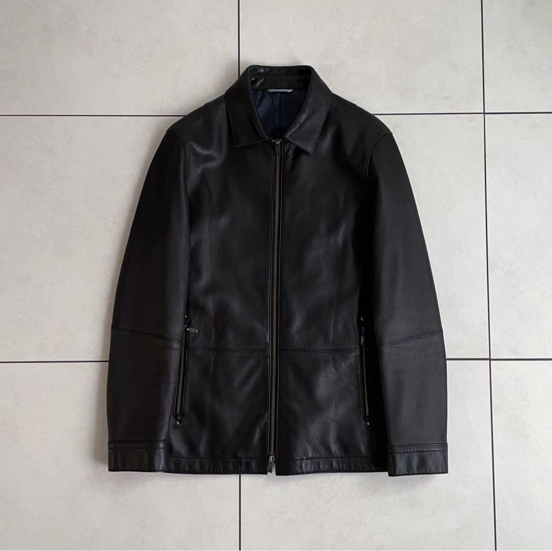 美品【LANVIN】 ジップアップ ラムレザー ジャケット