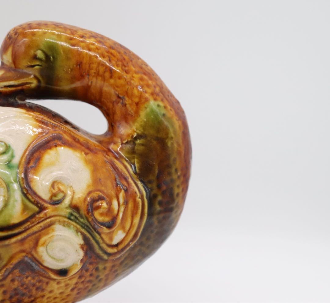 中国　唐三彩　鴨　送料込み1218