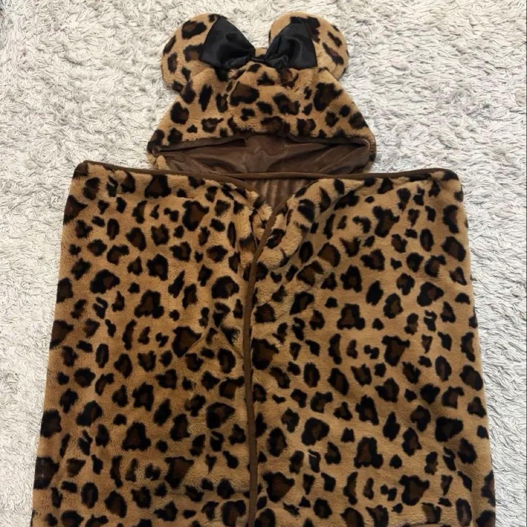 【レア】早い者勝ち♡ ミニー　ヒョウ柄　フード付き　ブランケット　ポンチョ