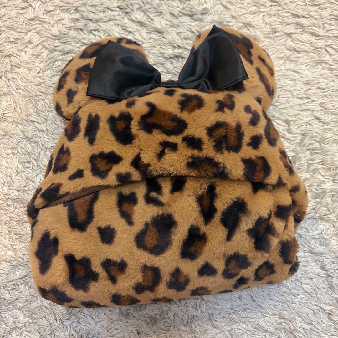 【レア】早い者勝ち♡ ミニー　ヒョウ柄　フード付き　ブランケット　ポンチョ