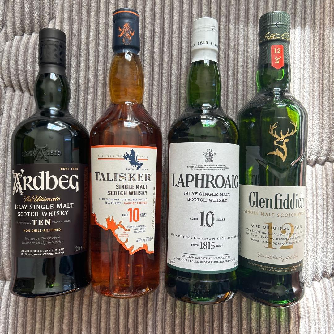 スコッチウイスキー4本　アードベックタリスカーラフロイググレンフェディック