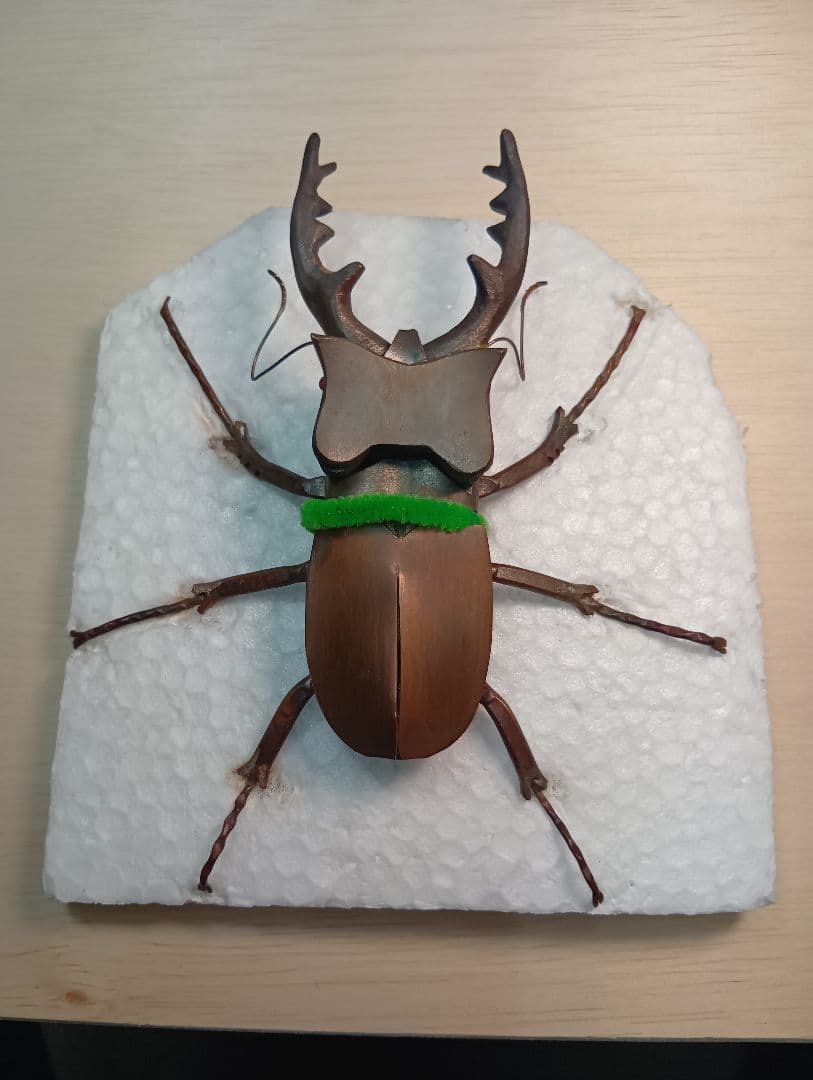 金工ミヤマクワガタ　オブジェ　ペーパーウェイト